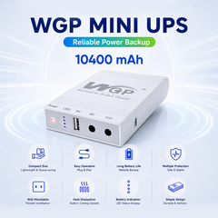 WGP Mini UPS 10400mAh – Reliable Backup Power for Your WiFi Router